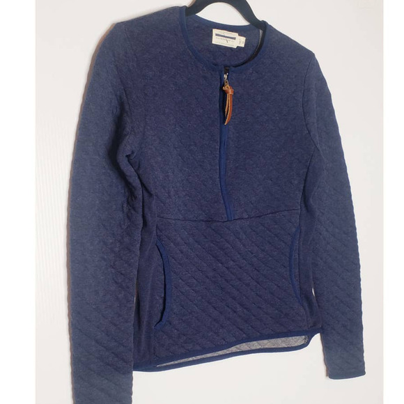 Guideboat Co. J’Adore Quilted Half-Zip Pullover Sweater Top Small Blue - Picture 3 of 11
